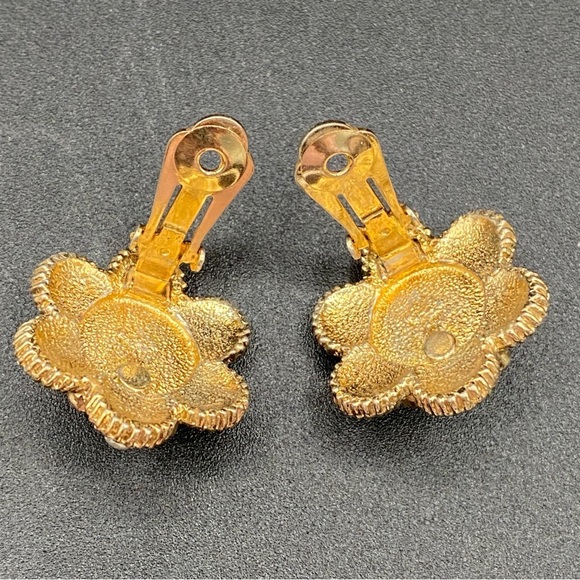 Vintage Sarah Coventry MOONLIGHT Earrings from 1973 with faux pearl centre - Picture 8 of 14